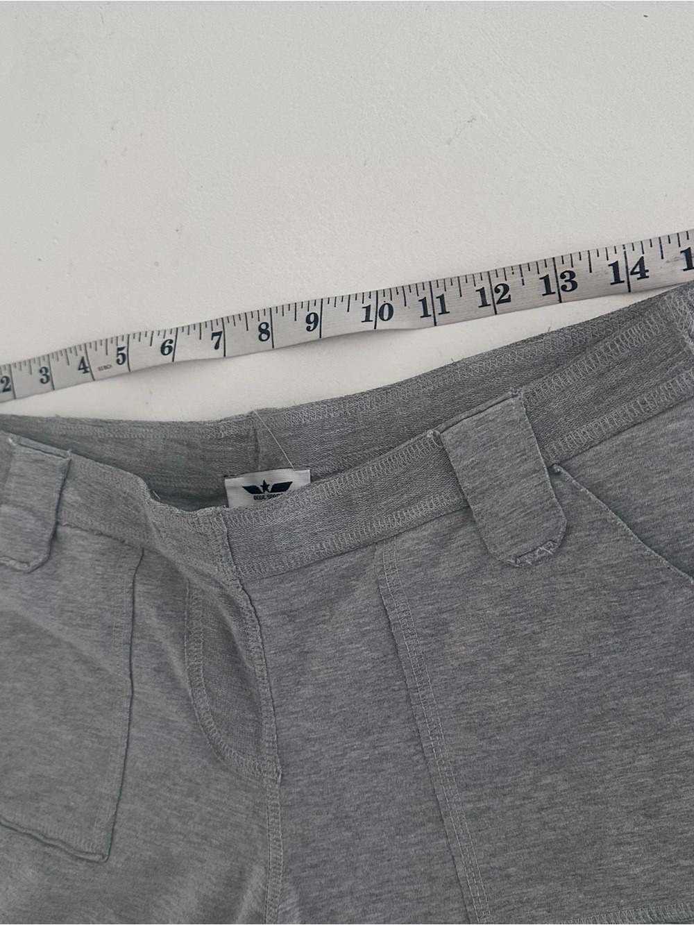 Bebe Sport Vintage 90s Y2K Grey Cargo Flare Sweatpants medium Euc - Picture 7 of 10